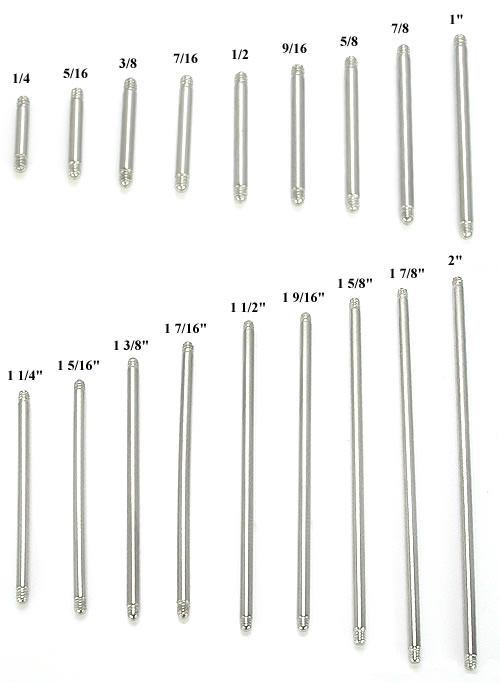 14g External Replacement Straight Steel Barbell Shaft — Price Per 1 - Monster Steel