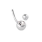 14g Double Jeweled Steel Belly Button Ring