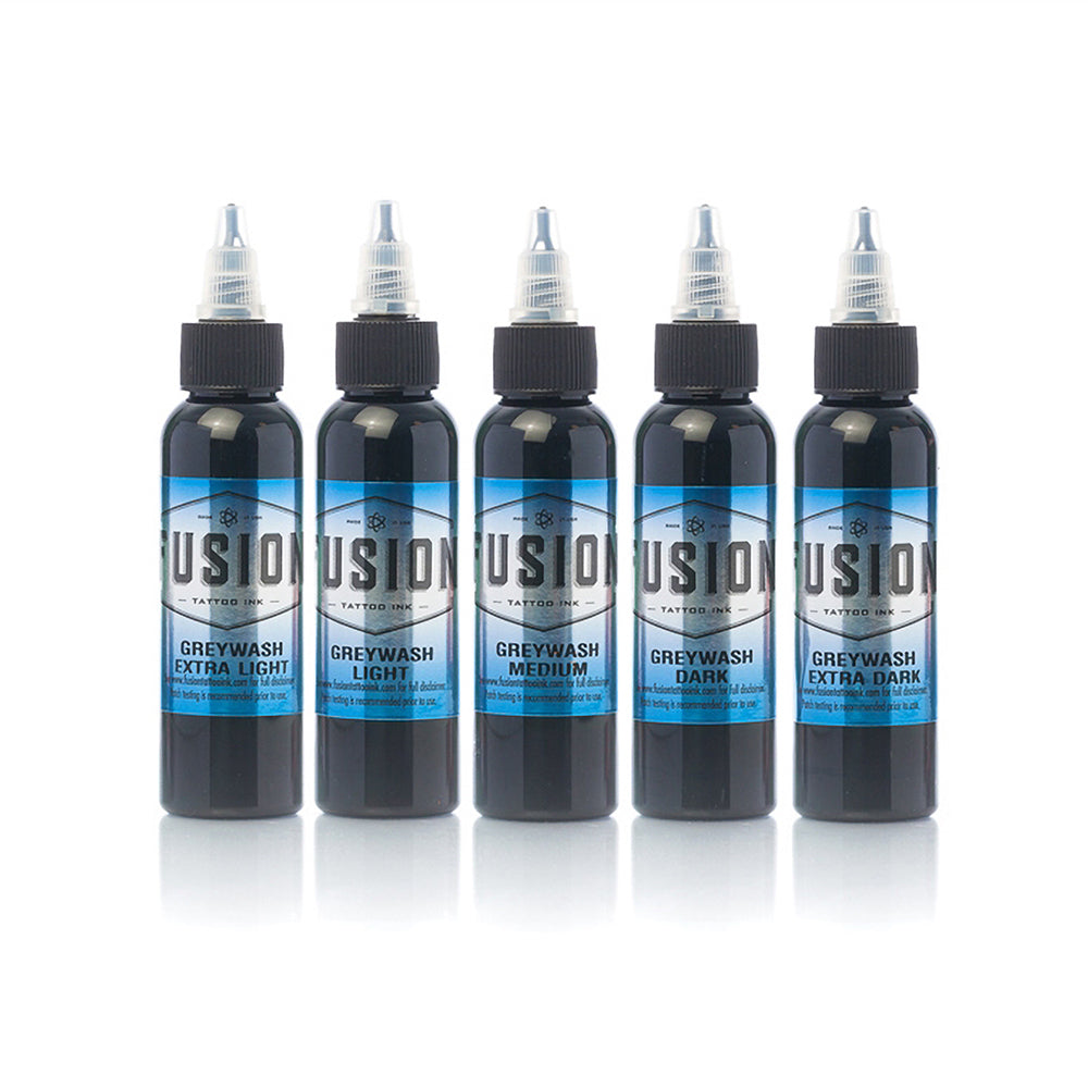 Fusion Tattoo Ink | Greywash Set of 5 | Pick Size - Monster Steel
