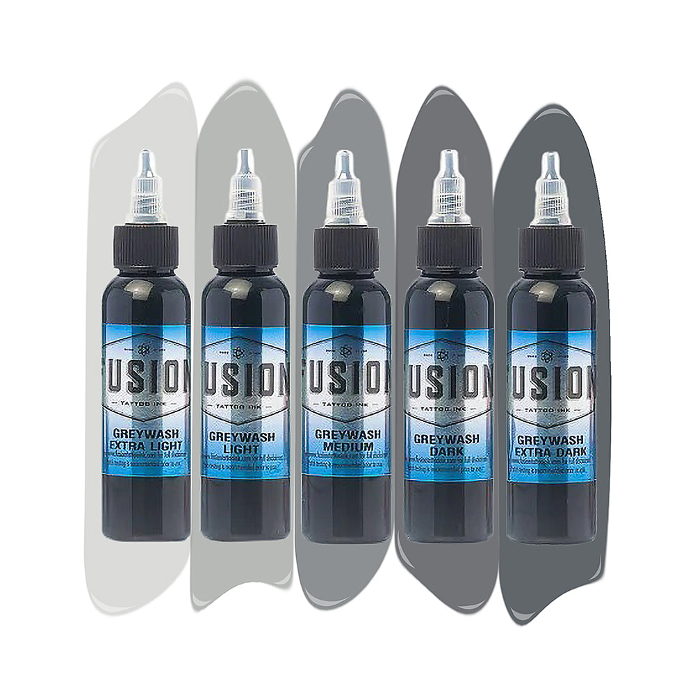 Fusion Tattoo Ink | Greywash Set of 5 | 4 oz - Monster Steel