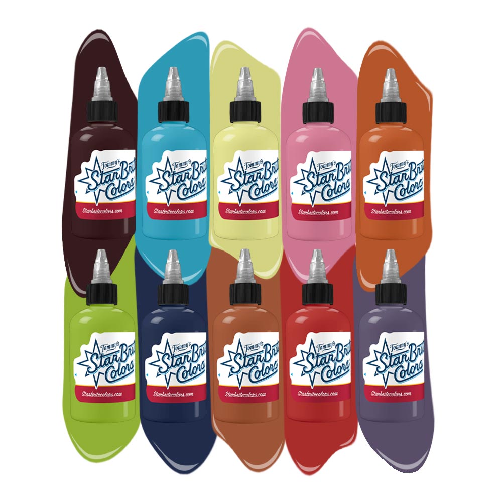 StarBrite Sterilized Tattoo Ink | Kirt Silver Series | 1 oz 10-Bottle Set - Monster Steel