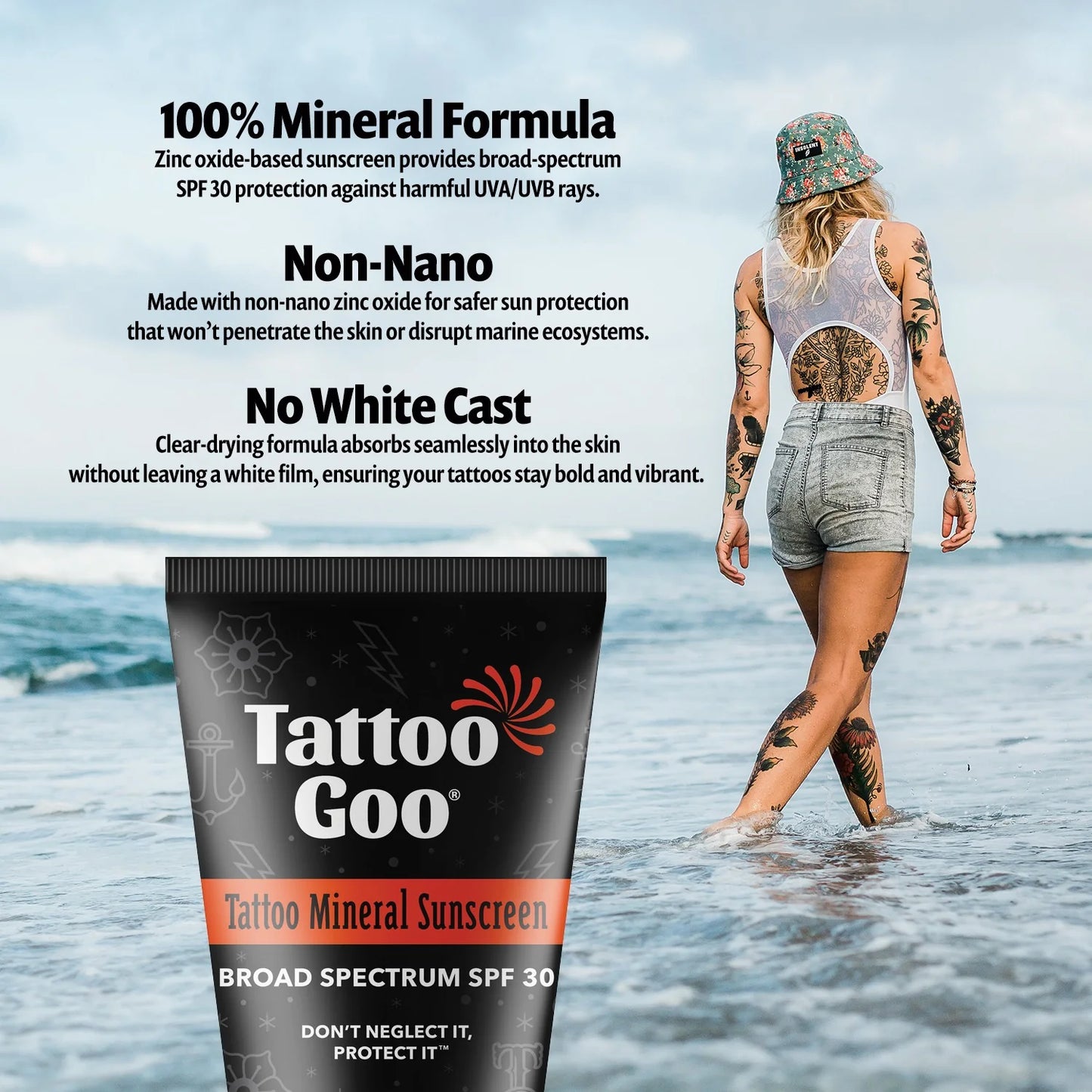 Tattoo Goo Mineral Sunscreen — SPF 30 - Monster Steel