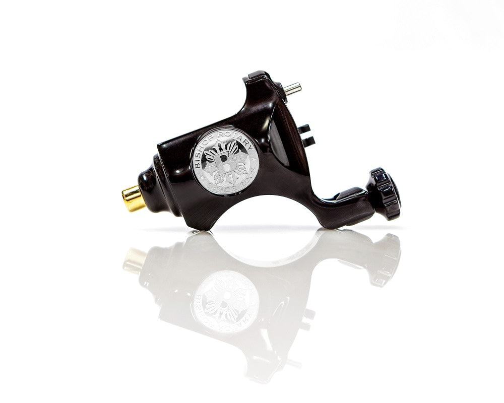 Bishop Rotary Tattoo Machine - RCA Model - Polished Black - Monster Steel