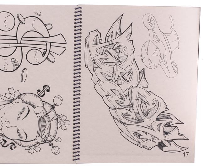 Scatterbrain Tattoo Flash by Richie Calascibett - Monster Steel