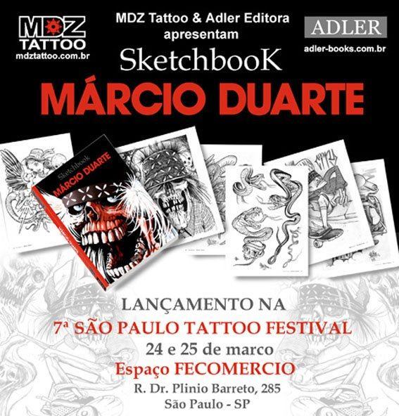 Marcio Duarte Sketch Tattoo Book from Brazil - Monster Steel
