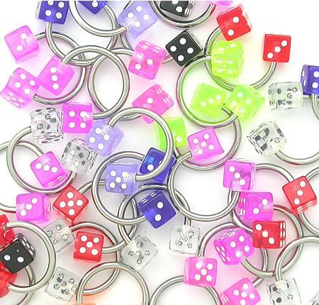 14g Dice Circular Barbell - Price Per 10 - Monster Steel