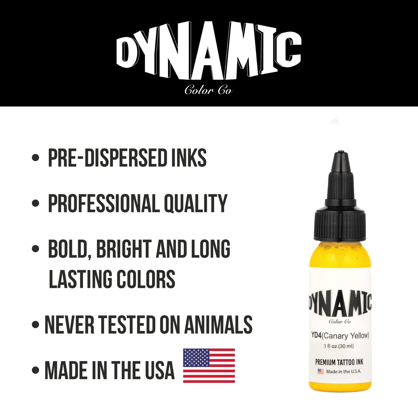Dynamic Tattoo Ink Canary Yellow 1 oz - 5