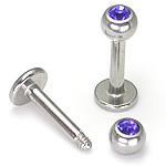 14g Jeweled Labret Stud Labret Body Jewelry