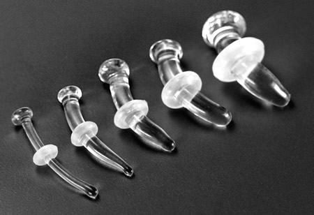 Clear Crystal Glass Bent Retainer — 18g–8g — Price Per 1 - Monster Steel