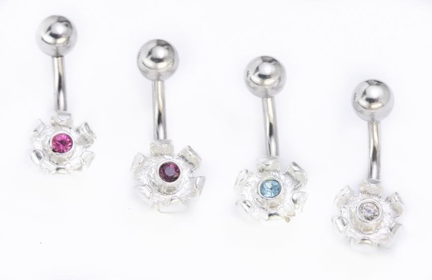 14g 3/8" Sterling Silver Small GRASP Belly Jewelry - Monster Steel