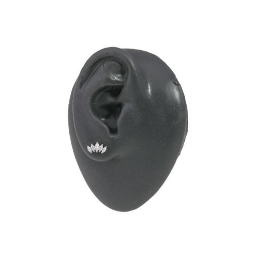 16g Stainless Steel Marquise-Cut Crystal Ear Jewelry