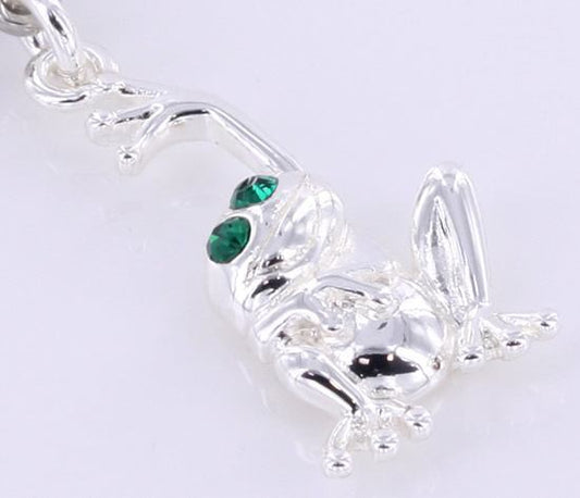 14g 7/16" Single Gem with Hanging Frog Belly Button Ring - Monster Steel