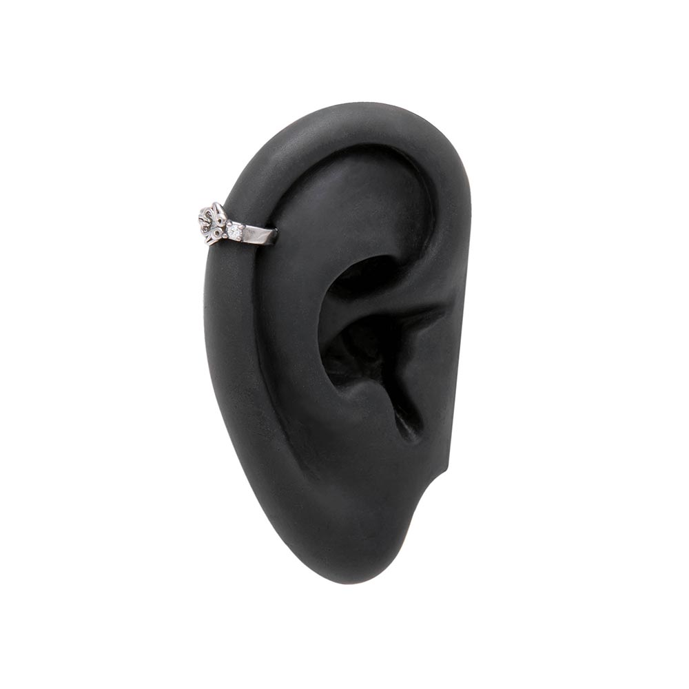 Winged Crystal Heart Clicker D-Ring — Open Clicker Mechanism