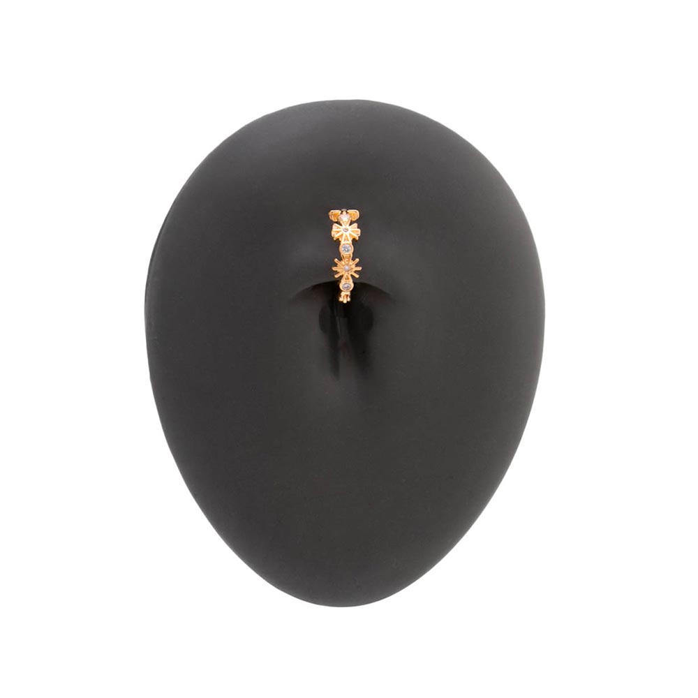 16g 3/8” Crystal Starshine PVD Gold Clicker (Thumbnail)