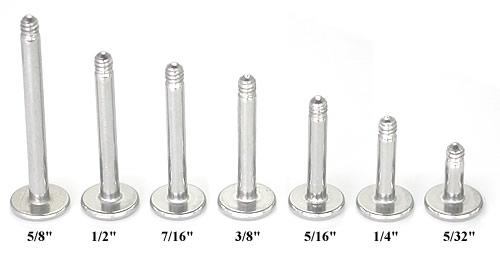 14g Replacement Flat Disc Steel Labret Post — Price Per 1 - Monster Steel