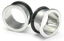 Top Hat Tunnel Stainless Steel Earlets - Price Per 1 - Monster Steel