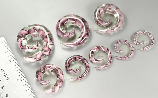 Purple Haze Ribbon Pyrex Glass Spiral — Price Per 1 - Monster Steel