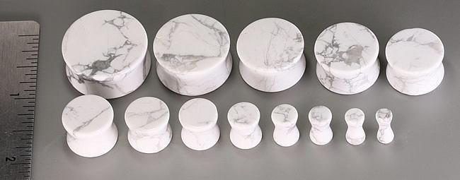 White Pine Howlite Stone Plug — Price Per 1 - Monster Steel