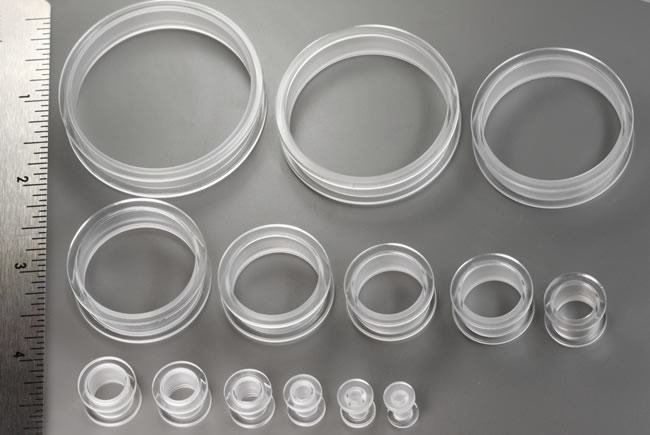 Clear Acrylic Threaded Tunnel — Price Per 1 - Monster Steel