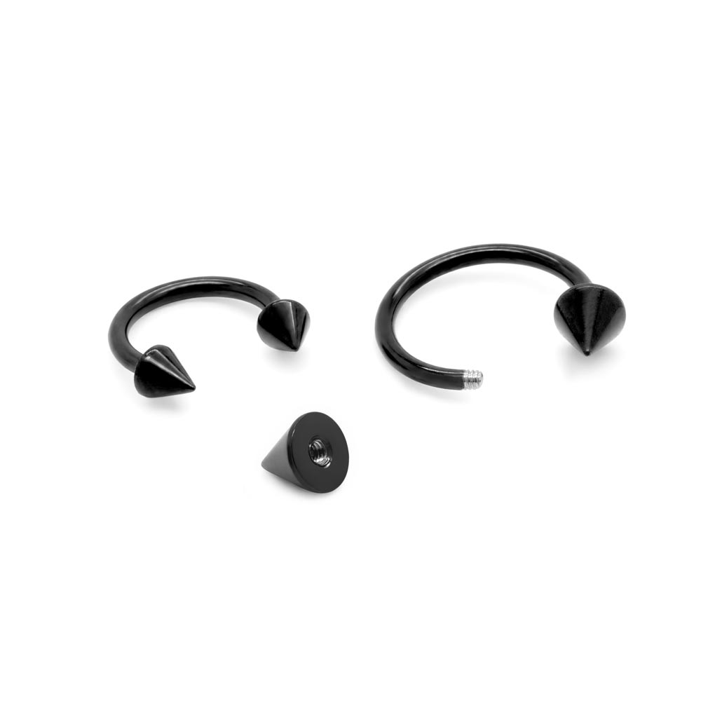 16g-18g Externally Threaded PVD Black Titanium Cone — Price Per 1 - Monster Steel