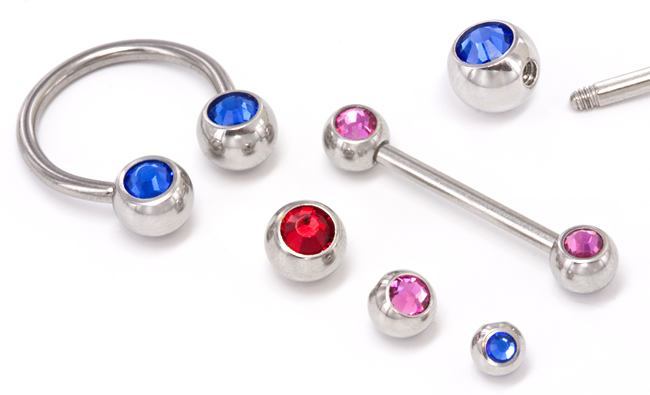 14g 90 degree Replacement GEM Balls - Face Outward - Monster Steel