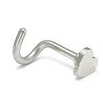 18G STEEL HEART NOSTRIL SCREW NOSE RINGS - Monster Steel