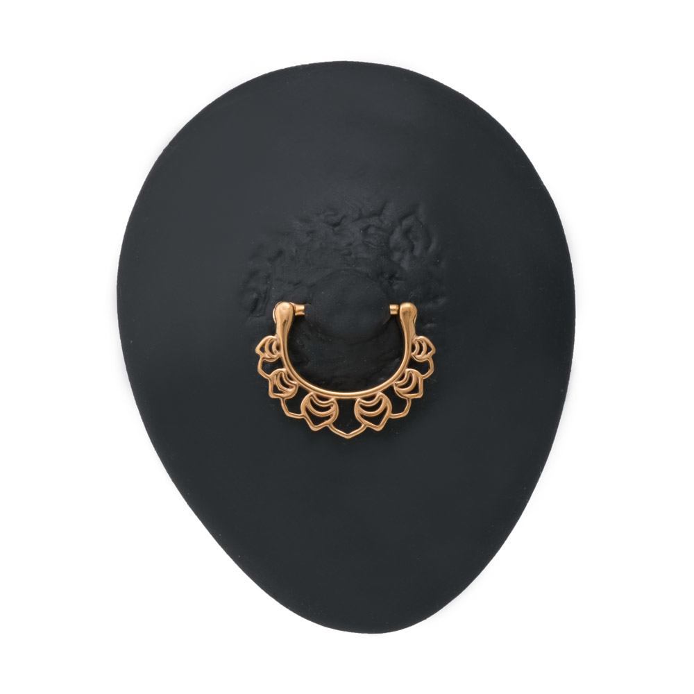 14g Gold-Plated Nipple Clicker with Bumblebee Design