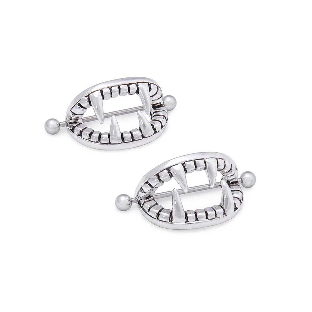 Vampire Teeth Nipple Ring Shield