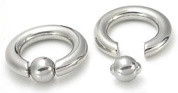 2g Stainless Steel Captive Bead Ring with Pop Fit Ball - Monster Steel