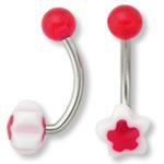 14g 7/16" Acrylic Star & Heart Belly Ring Mix - Price Per 10 - Monster Steel