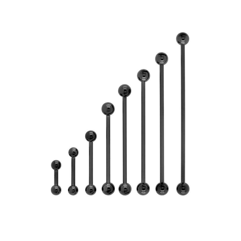 14g Externally Threaded PVD Black Titanium Straight Barbell — Price Per 1 - Monster Steel
