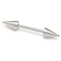 16g 15/32” Stainless Steel 7 Layer Cone Straight Barbell - Monster Steel
