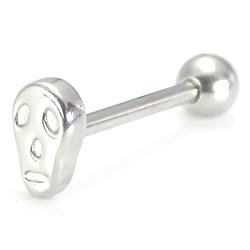 14g 5/8” Steel Casted Stretched Skull Straight Barbell - Monster Steel