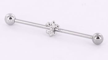 14g 1.5” Fleur de Lis Industrial Barbell - Monster Steel