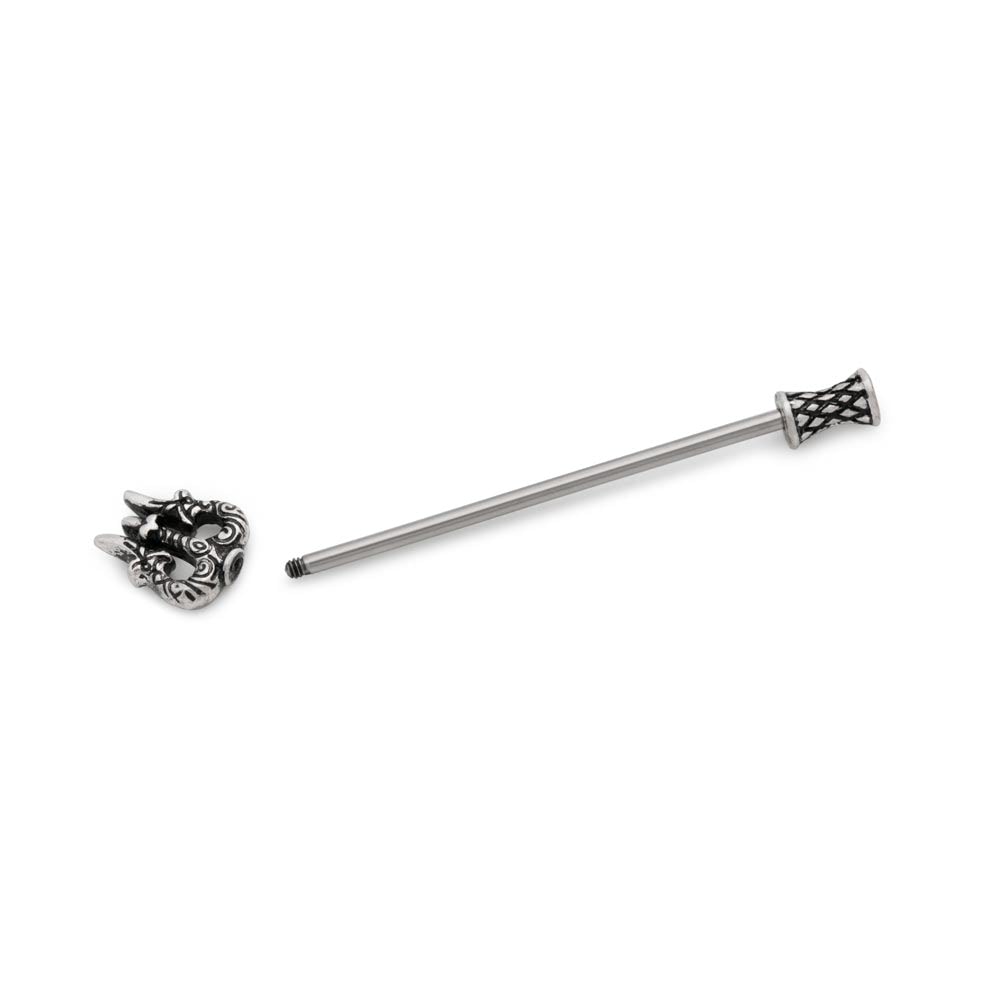 14g 1-1/2" Poseidon's Trident Industrial Barbell (threading)