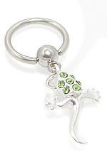 14g Tailpiece Gecko Captive Ring - Monster Steel