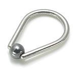 14g Droplet Captive Ring with Hematite Ball - Monster Steel