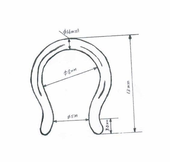 Horseshoe Septum Retainer Dimension Chart