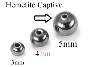 5mm Hematite Replacement Captive Bead Ball For Captive Rings - Price per 1 - Monster Steel