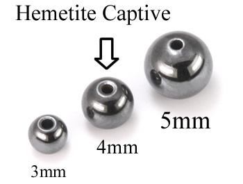 4mm Hematite Replacement Captive Bead Ball For Captive Rings - Price per 1 - Monster Steel