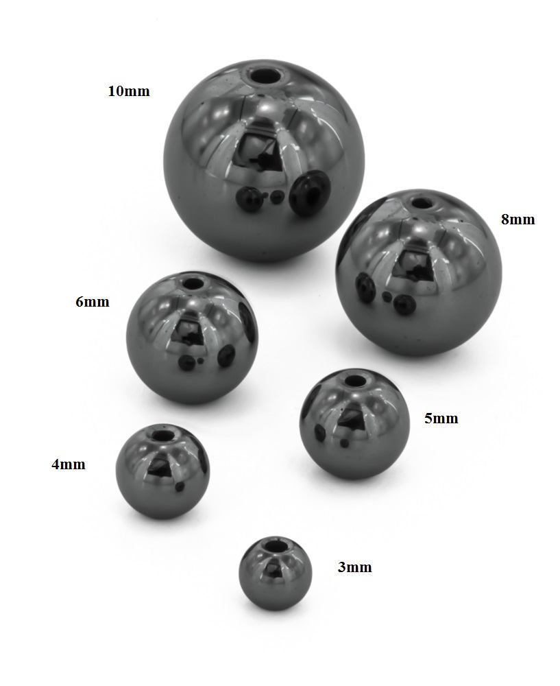 6mm Hematite Captive Bead Replacement Ball - Monster Steel
