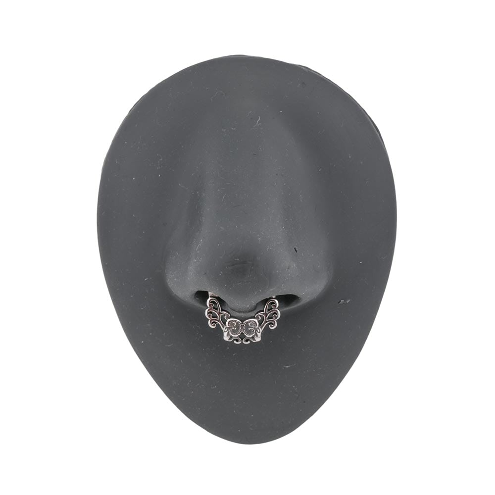 Antique Filigree Steel Septum Clicker — Open Clicker Mechanism