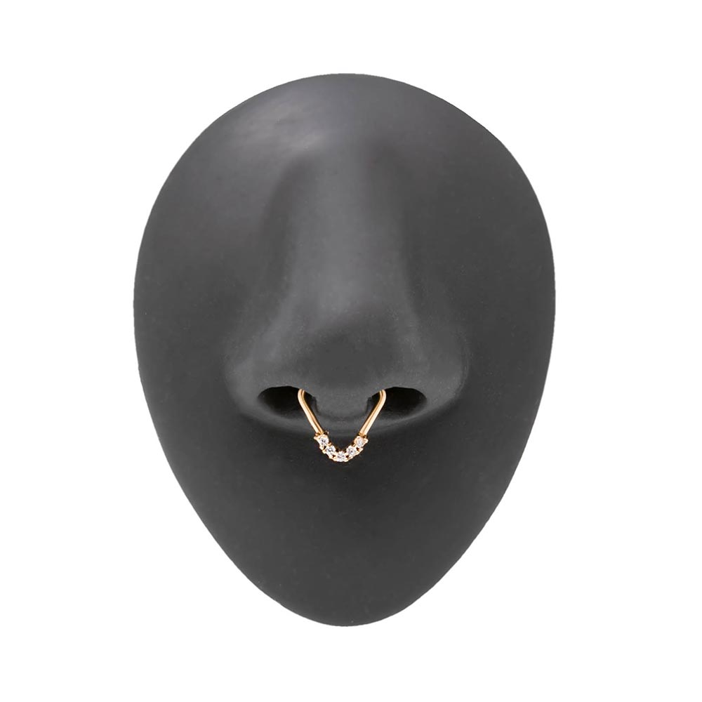 18g PVD Gold Crystalline Teardrop Bendable Ring — Price Per 1 - Monster Steel