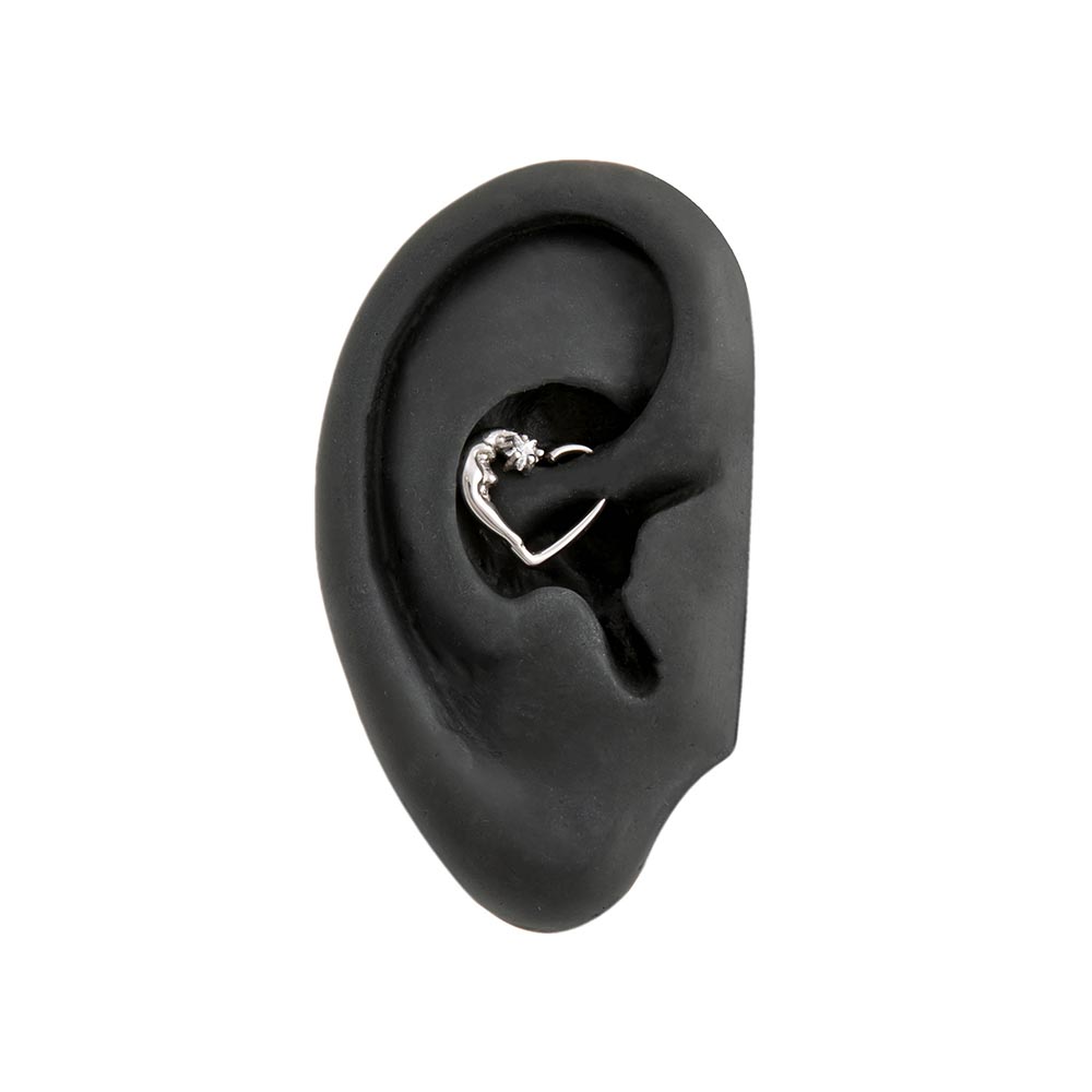 16g Crystal Star Moon Bendable Heart Ear Jewelry — Solo Shot
