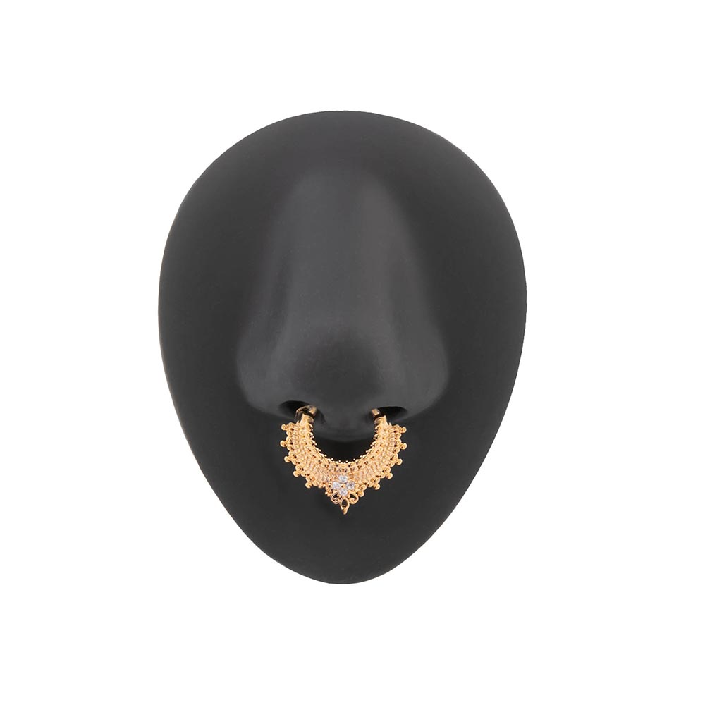 16g PVD Gold Kali’s Crown Septum Clicker - Monster Steel