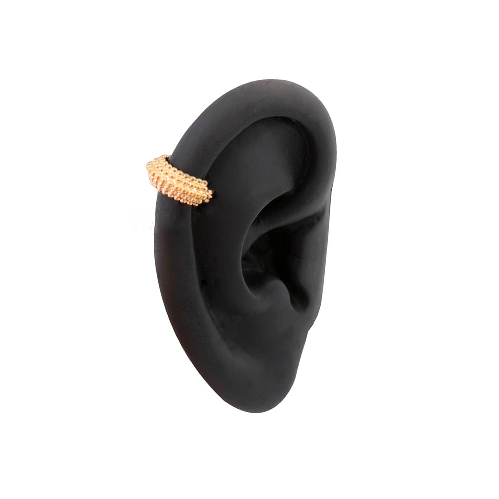 16g PVD Gold Micron Beaded Rope Clicker (On Model)