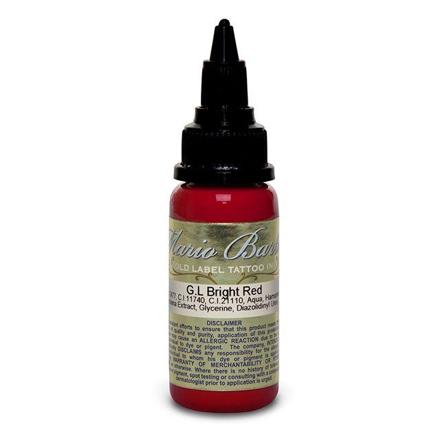 Bright Red Mario Barth Gold Label — Intenze Tattoo Ink — 1oz Bottle - Monster Steel