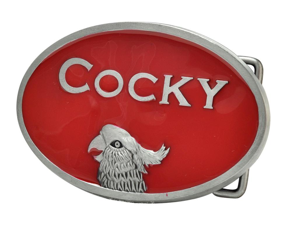 Men's Cocky Funny Hipster Painted Belt Buckle - Monster Steel