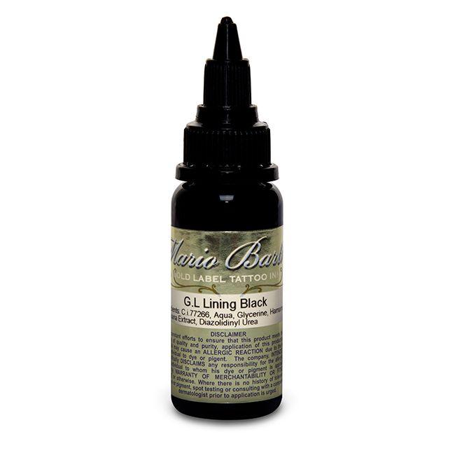 Lining Black Mario Barth Gold Label — Intenze Tattoo Ink — 1oz Bottle - Monster Steel