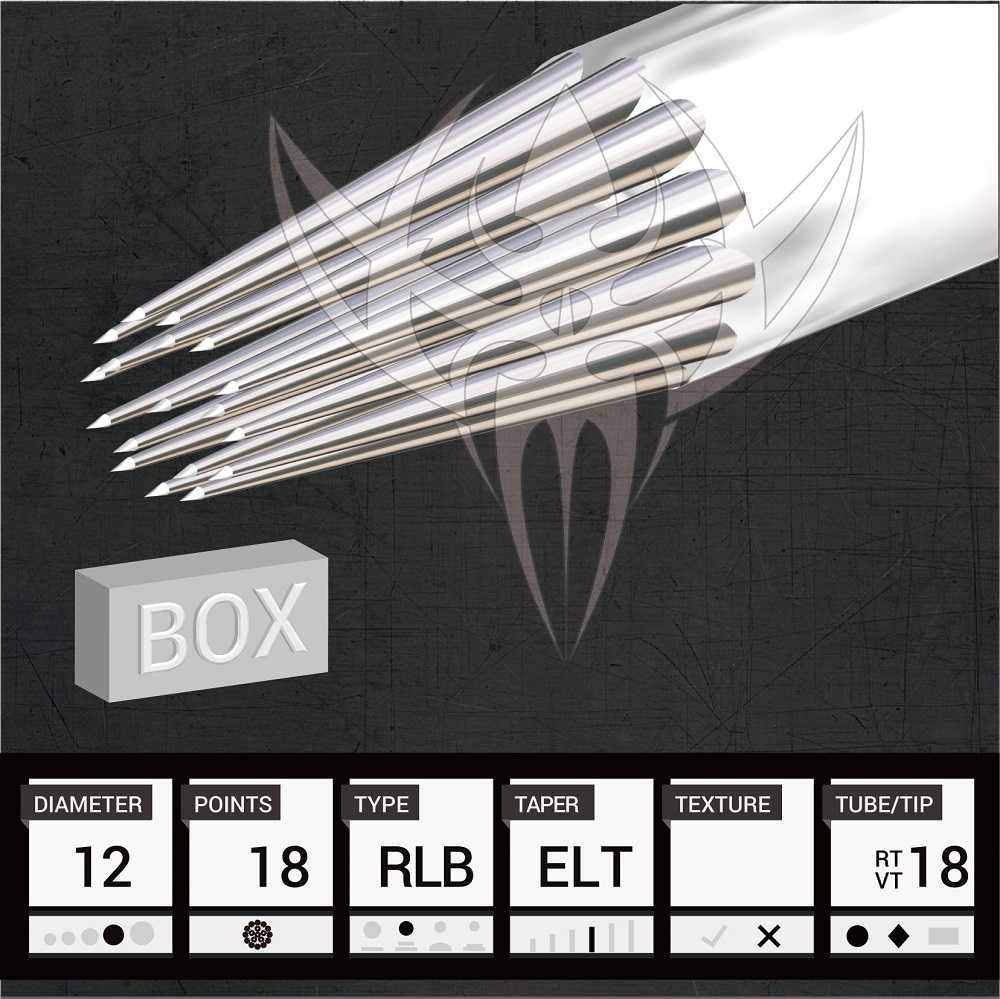 #12 Standard Round Liner Precision Tattoo Needles - Box of 50 - Monster Steel